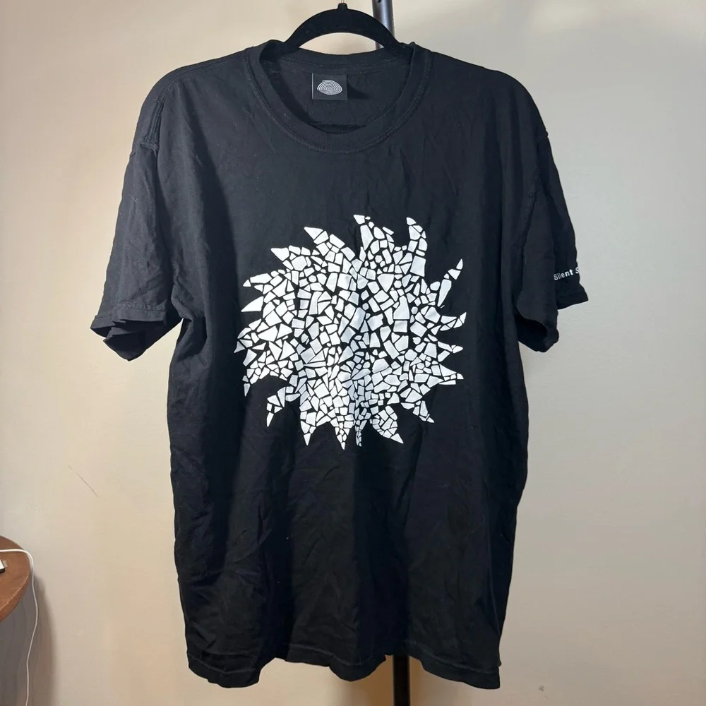 Black Graphic T-Shirt with White Design - Picture 1 of 7